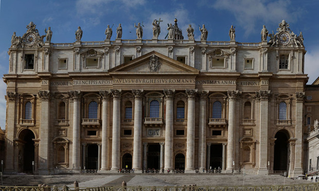 A panoramic of The Vatican basilica, from the Piazza Pio XII.